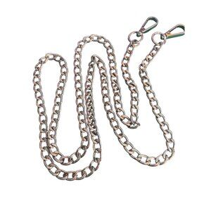Silver Tone Purse Flat Chain Strap Replacement Handle 50" Long 3/8" Wide